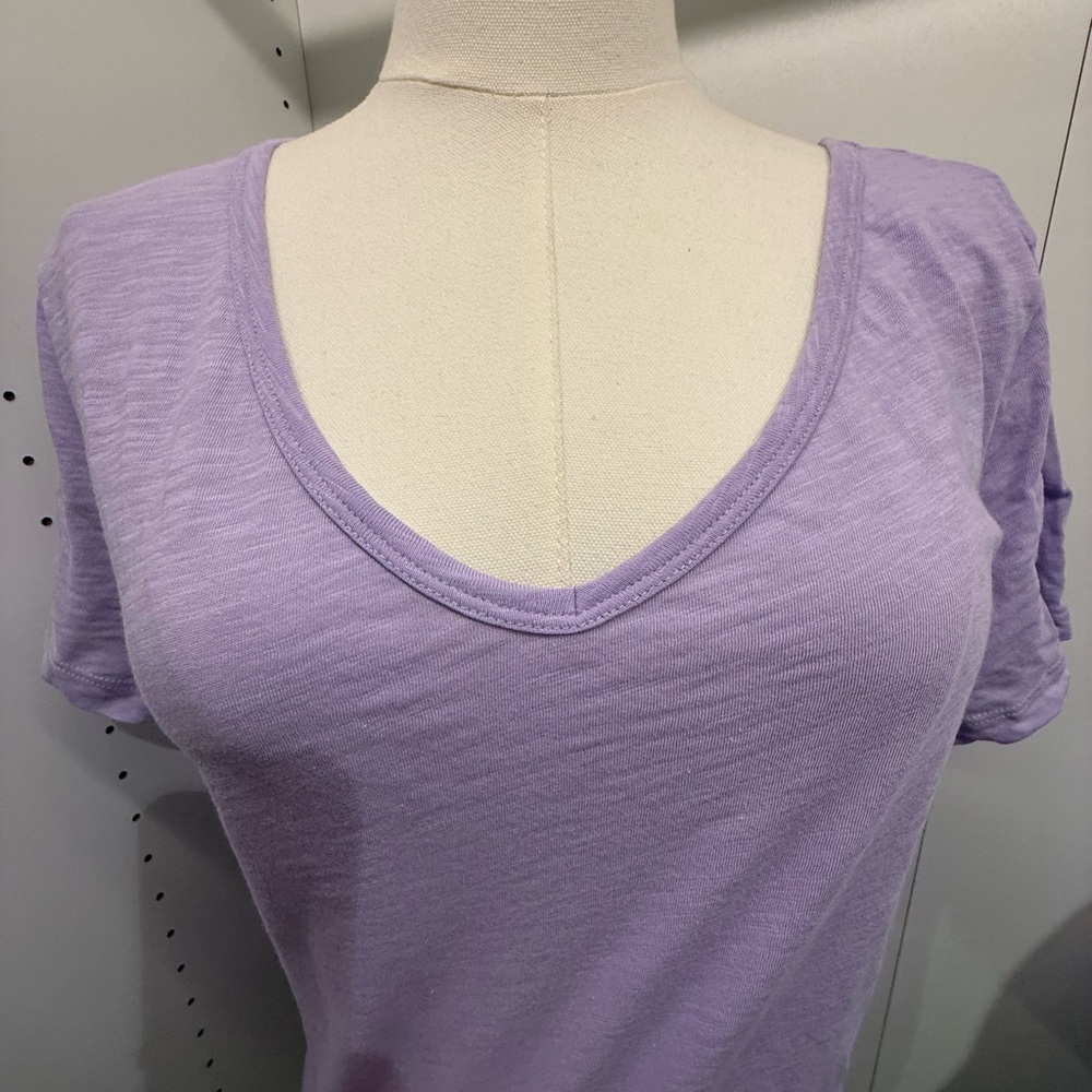Lord & Taylor Light Purple Short Sleeve Top - Picture 2 of 5
